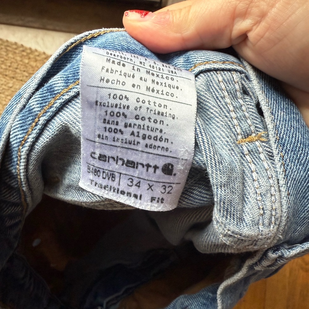Carhart Mens Classic Blue Denim Jeans size: 34x 32 - Picture 3 of 4